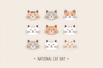 Cute Cats Celebrating International Cat Day with Love and Joy