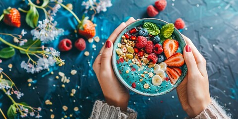 Granola-Making ASMR | Light Blue Aesthetic & Healthy Recipe, Healthy & Easy Granola Recipe in a Serene Blue Kitchen Setting