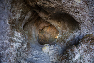 Poludnica, Low Tatras, Nizke Tatry, Slovakia. Stones, boulder and rock in the cave. Soft corners. © M-SUR