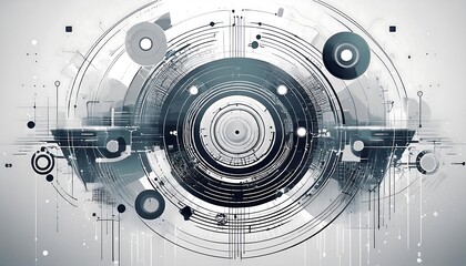  A white background features a distressed design with geometric patterns, circle rings, and _1(775)