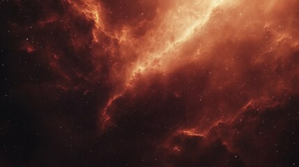 Obraz premium A fiery, abstract nebula in deep space, with wispy tendrils of gas and dust, illuminated by distant stars.