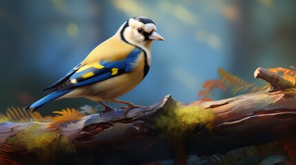 Elegant goldfinch isolated on a plain background for nature and ornithology design projects