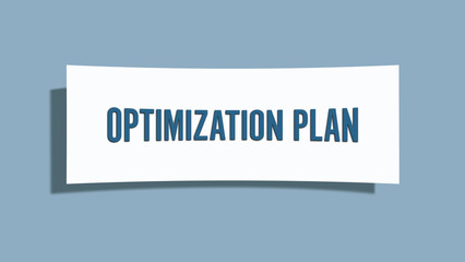 Optimization Plan. A card isolated on blue background.