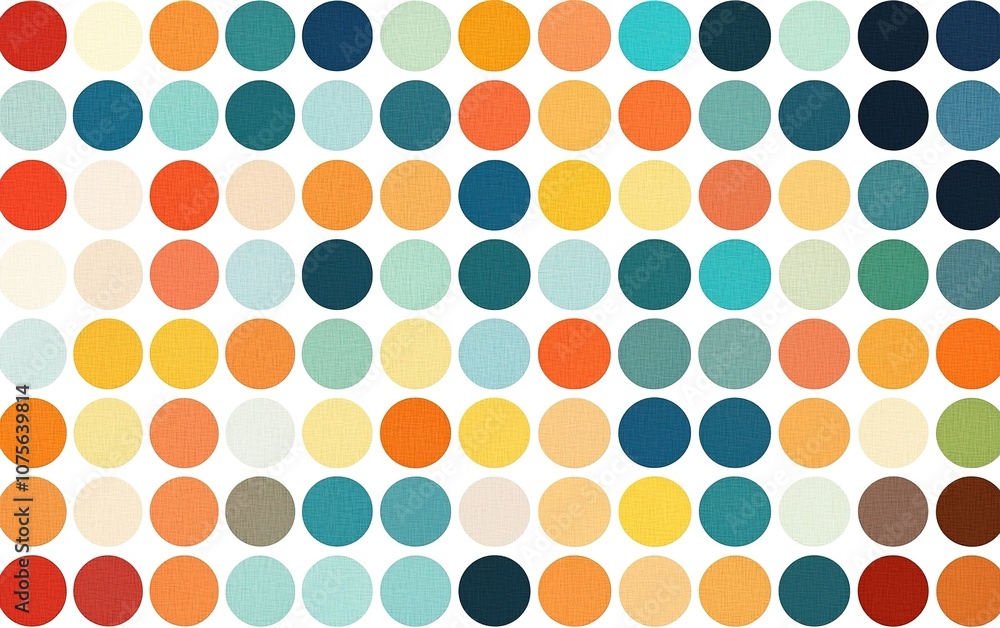 Poster colorful arrangement of circular patterns showcasing vibrant hues and textures suitable for design i