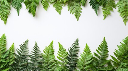 Obraz premium Green leaves fern tropical rainforest foliage plant isolated on white background, clipping path included.