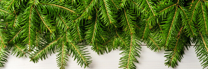 Christmas tree over wooden background