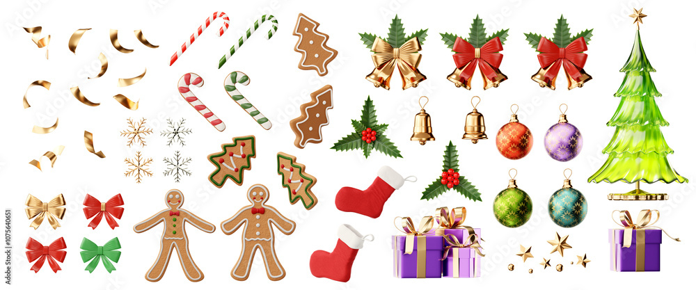 Poster christmas decorations element isolated background 3d rendering