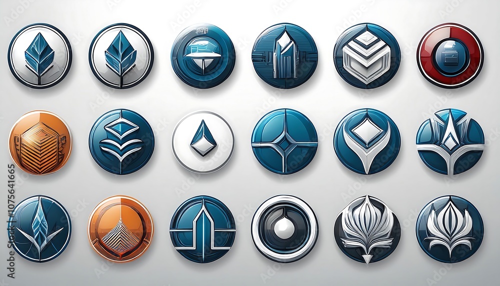Poster  A realistic YouTube icon collection featuring a logo set in various shapes on a white backg_1(457)