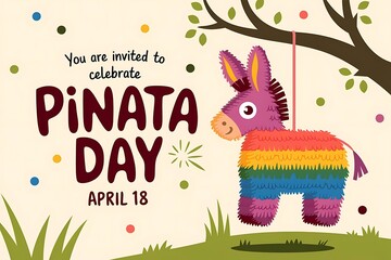 Colorful llama pi&ntilde;ata celebration for vibrant and fun Pi&ntilde;ata Day