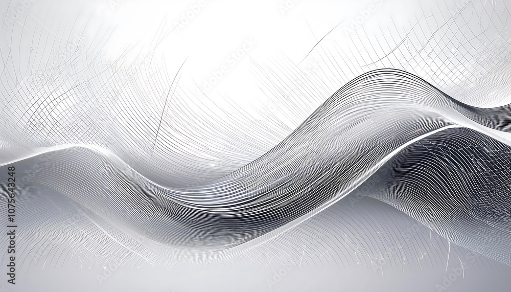 Poster a gray and white abstract wide horizontal banner features vector communication lines on_1(328)