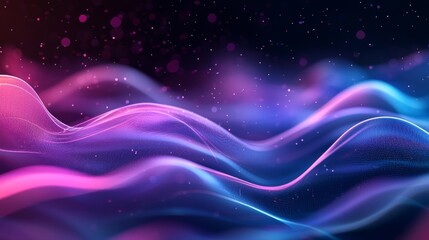 Obraz premium Vibrant Abstract Waves in Purple and Blue
