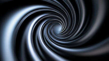 Abstract Metallic Spiral Tunnel with Glow