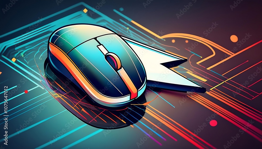 Poster a computer mouse has a cursor that can be an arrow, circle, or other shape, and include_1(142)