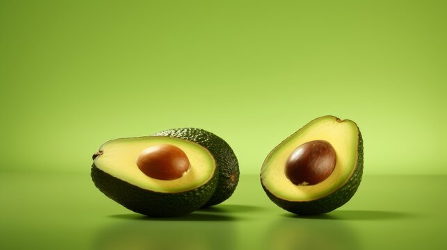 Vibrant green avocado isolated for fresh produce illustrations and healthy culinary designs