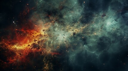 Fototapeta premium Colorful abstract space scene featuring cosmic planets and celestial elements in harmony