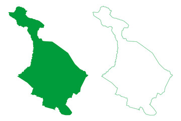 Obraz premium Morro do Chapeu municipality (Bahia state, Municipalities of Brazil, Federative Republic of Brazil) map vector illustration, scribble sketch Morro do Chapeu map