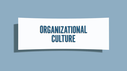 Organizational Culture.. A card isolated on blue background.