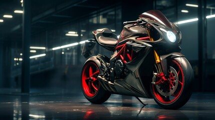 Obraz premium A photo of a racer motorcycle and bicycle