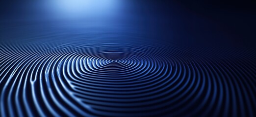 Blue rippling surface with concentric patterns, smooth texture, serene ambiance