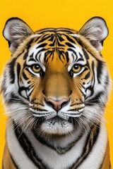 Fototapeta premium A close-up portrait of a tiger. AI.