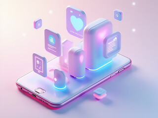 phone and laptop with icons