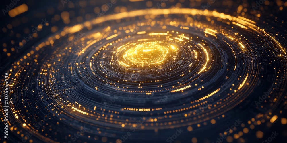 Poster this captivating abstract image showcases the infinite connections of quantum physics through interl