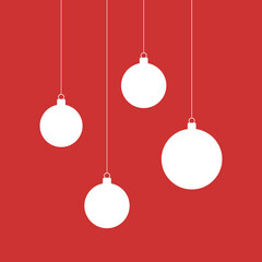 Christmas balls ornaments background. Christmas banner design illustration.