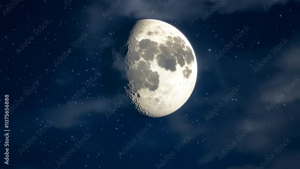 Aufkleber serene view of the bright moon illuminated against a night sky generative ai