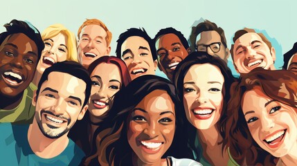 Obraz premium Fostering diversity in the workplace a team exemplifying inclusive leadership and collaboration