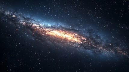 Fototapeta premium Cosmic spiral galaxy featuring nebula brilliant stars space image