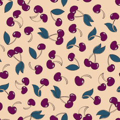 Vector cherry pattern