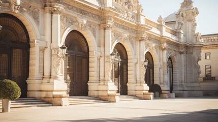 Obraz premium Ornate architectural details of building facade showcasing exceptional design and craftsmanship