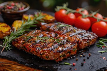 Grill Perfectly Juicy Steaks with Fresh Herbs and Seasonal Vegetables for a Delicious Meal