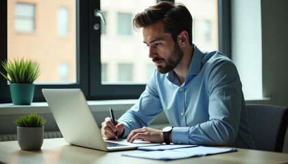 Fototapeta premium Dedicated Business Professional at Work