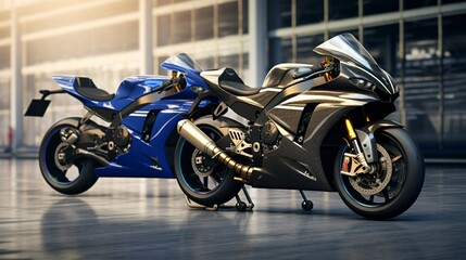 Obraz premium A photo of a sleek racing bicycle and a powerful racing