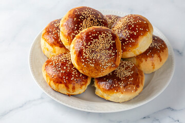 Traditional delicious handmade Turkish pastry cheese pastry (Turkish name; pogaca)