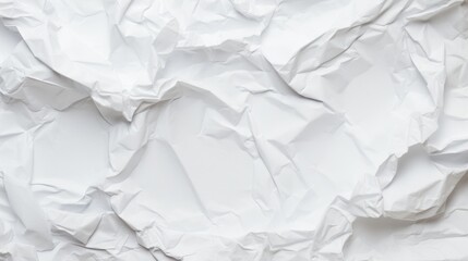 Fototapeta premium Crumpled White Paper Texture with Irregular Folds and Wrinkles for Visual Depth and Texture in Design