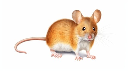 Obraz premium Realistic wildlife illustrations of a rat isolated on white for educational design projects