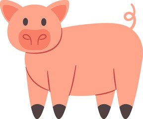 Pig farm animal vector illustration