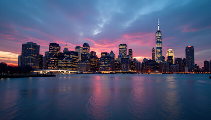 Obraz premium New York City Skyline at Dusk - A Breathtaking View