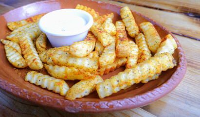french fries with ketchup