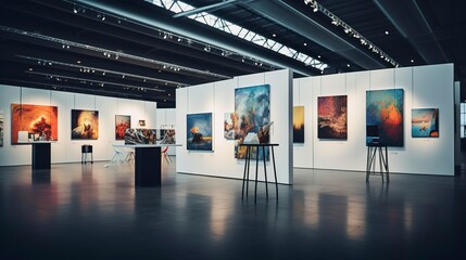 A photo of a temporary art exhibition in a pop-up