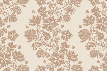 Fototapeta premium Boho seamless floral pattern damask wallpaper vector illustration.