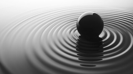 Black Sphere in Still Water