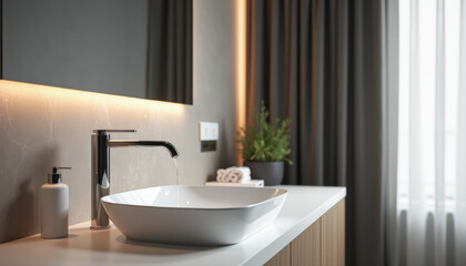 Fototapeta premium Modern Bathroom Design with Elegant Details