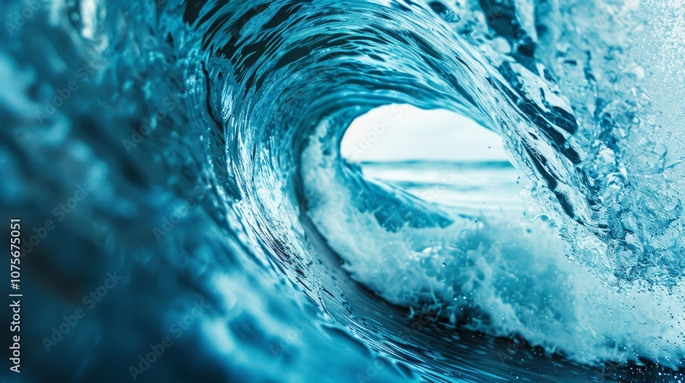 Poster a closeup of a wave machine creating realistic crests and troughs for surfers.
