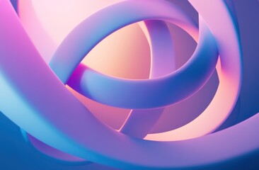 Abstract Purple and Blue 3D Shapes