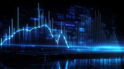 Financial stock market graph depicting economic trends and insights through data analysis