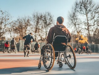 People with disabilities participate in sports