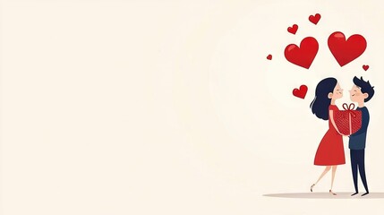   An illustration depicts a man and woman embracing, with love emanating from behind the woman's head